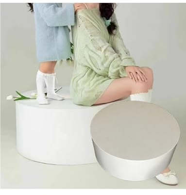 Generisch Zylindrischer Schaufensterpuppen-Sockel für Bekleidungsgeschäfte – Sandfarbener Brautkleid-Displayständer, 40 x 50 cm, vielseitige Größen, ideal für Umkleidekabinen und Verkaufsvitrinen