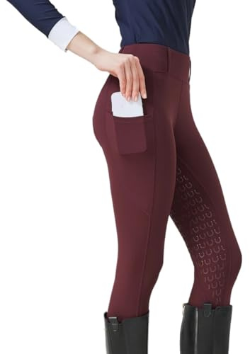 GIYXHU Ridbyxor vår och sommar ridbyxor dam stickad hög stretch, smal passform silikon tight andningsbar, Röd, XXL