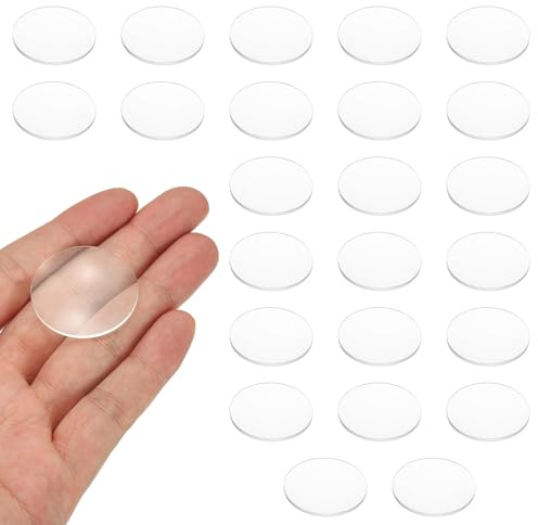 PATIKIL 24-pack biconvex lins, 31 mm dia. 65 mm brännvidd optiska linser förstoringsglas pappersvikt akryl dubbel konvex för gör-det-själv kontorsskrivbord hem vetenskap experiment teleskop