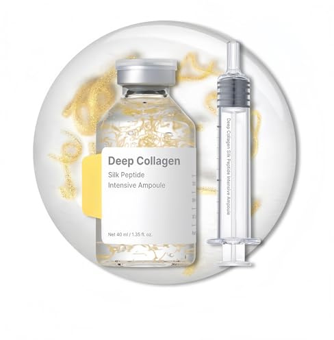 Sérum Facial de Péptidos de Colágeno Profundo, Ampolla Intensiva de Péptidos de Seda, Suaviza las Líneas de Expresión, Piel de Aspecto Suave y Rejuvenecida