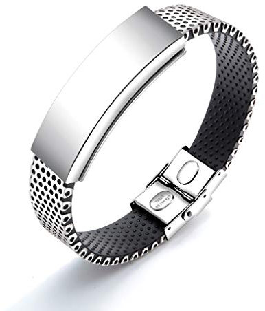 Magnetisches Armband mit Magneten - starres Silikon und perforierter Stahl