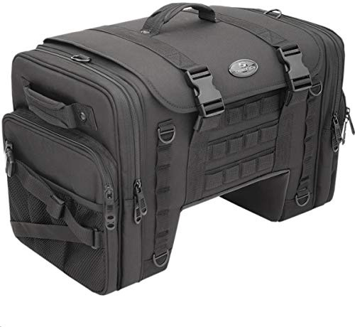 Saddlemen TS3200DE Tactical Deluxe Cruiser Tail Street Motorcycle Tail Bags - Black/One Size