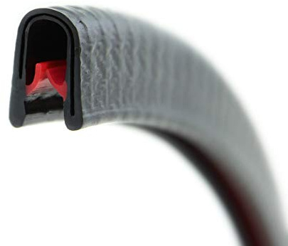 SMI-Kantenschutzprofil KS-G1-2S für 1-2mm PVC mit Stahleinlage Schwarz selbstklemmend ohne Kleber - Kantenschutz, Kederprofil, Kantenprofil, Kantenschutzleiste für Autotüren, Bleche (10 m)