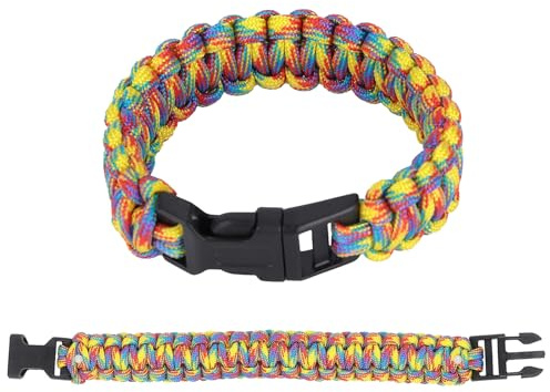 BIKING Pulsera de supervivencia al aire libre, pulsera de paracord trenzada para hombres y mujeres, pulsera de supervivencia al aire libre con cordón de paracaídas