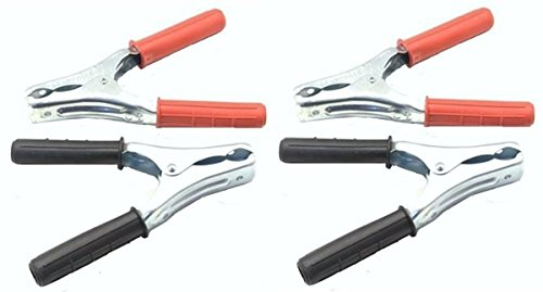 ZV 4 PINZE PER CAVI BATTERIA CAMION E TRATTORI 220mm 500 A 2 COPPIE ROSSE E NERE