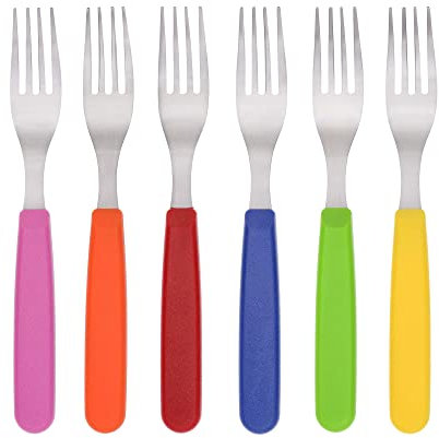 GRÄWE Tafelgabeln, 6 Stück, Edelstahl, bunte Griffe, bunt