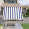 Tenda da sole a caduta con bracci 300cm telo impermeabile bianco blu Golisa