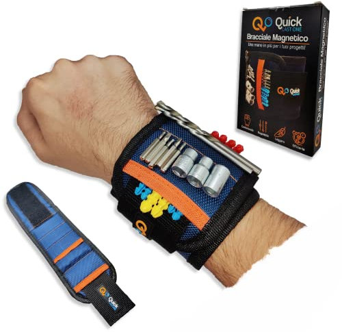 Quick Last One - Bracciale Magnetico per il fai da te. Tieni a portata di mano viti, chiodi, utensili, punte del trapano, ecc... Ottimo regalo per hobby, magazzini e officine. Taglia unica.