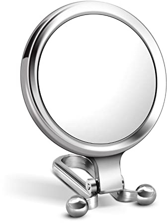 Yunmoxiao Miroir à main double face, miroir de maquillage grossissant x10, miroir de maquillage pliable et poignée réglable, petit miroir de voyage portable, cadeau pour fille et femme