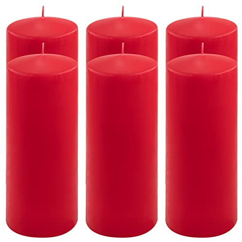 Stumpenkerze rot Höhe 25 cm Ø 10 cm lange Brenndauer Rund-Kerze Säulenkerzen Kerzen-Deko Tafelkerzen Weihnachts-Kerzen Hochzeit Xmas (6)
