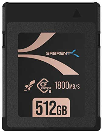 SABRENT PRO CFexpress Speicherkarte Typ B 512GB – 1800MB/s Lesen, 1700MB/s Schreiben – High-End CF Express Memory Card für 8K RAW, DSLR & Cinema-Kameras (CF-XXIT-512)