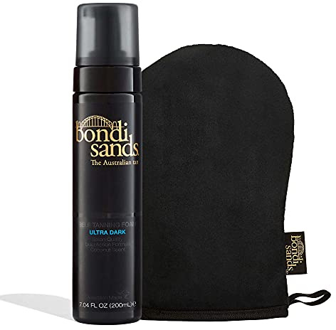 Bondi Sands Ultra Dark Self Tanning Foam + Application Mitt | Includes Lightweight Sunless Foam + Reusable Mitt for a Flawless Finish ($32 Value)