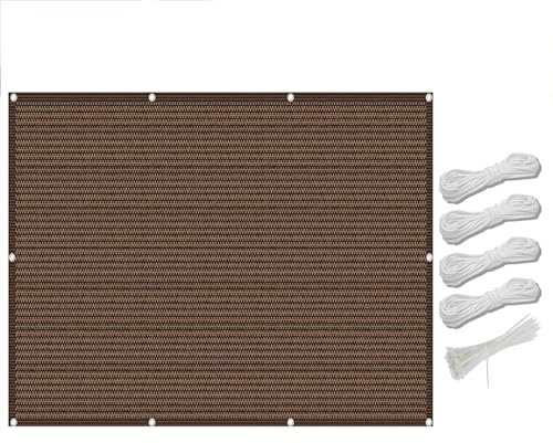 Voile d’ombrage Rectangulaire 2.8 x 7.5 m, Perméable Une Résistant et Respirant, Anti-âge, Filet D'Ombrage Voile Ombrage, Filet dombrage Rectangle, pour Terrasse, Balcon, ‎Marron