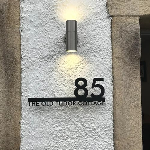 mxn - Placa moderna personalizada con números de calle para puerta - Placa flotante 3D de acrílico para casa - Nombre de la calle, dirección, placa de pared exterior, números de calle