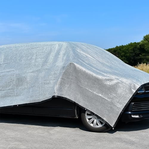 BeGrit 75% Aluminet Reflective Shade Cloth 2m x 3m Aluminum Shade Net UV Protection & Cooling Netting Heat-reflecting Mesh Silver Solar Blocking Fabric for Greenhouse Gardens Patios Shelters Cars