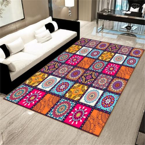 Kunsen 140X200CM Teppich Für Balkon Teppich Jugendzimmer Wohnzimmer Anti -Slip -Kurzhaufen können Sich um schmutzige schmutzige Versehen Teppich Läufer Waschbar Farbe Flickenteppich Büro Teppich