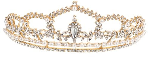 Eleganter Kronenkopfschmuck Grün aus Metall für Hochzeit und Cosplay