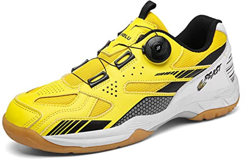 Ybberik Leichte Badmintonschuhe, atmungsaktive Badmintonschuhe mit automatischer Schnürung für den Innenbereich