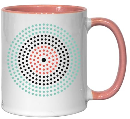 The Circles - Taza de cerámica para té o café, diseño moderno y minimalista, color rosa