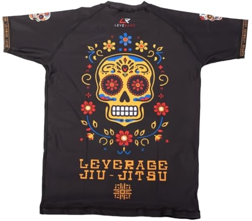 Leverage Clothing - Mens Jiu-Jitsu No-Gi BJJ Grappling MMA Water Surfing Summer Beach - Rash Vest Rash Guard (UK, Numeric, 44, 46, Regular, Regular, Gringo)