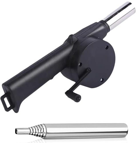 Gaodeding Portable Hand-Cranked BBQ Blower & Blowpipe, Manual Bellows Suitable for Outdoor Cooking, Camping, Picnics and BBQ, Etc. | Fire-making Auxiliary Tools