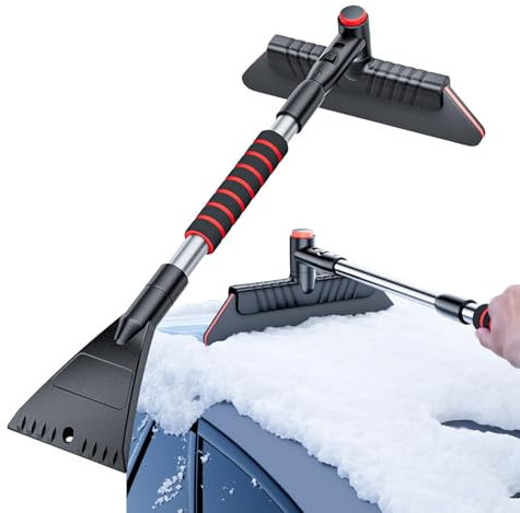 Rascador de Hielo telescópico para Coches - Pala Multifuncional para Quitar Nieve, rasqueta de Hielo para vehículos, Nieve para autocaravanas y Coches Convertibles, eliminación de Hielo de Invierno