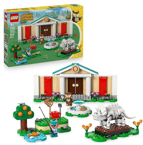 LEGO Animal Crossing Blathers museisamling Modellset för barn, Byggset med minifigurer och triceratopsfossil, Leksak med Nintendo karaktärer för flickor och pojkar från 7 år 77056