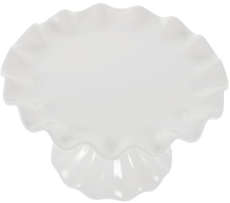 IMIKEYA Alzata Per Torta in Ceramica Piedini Alti Da 24 Cm, Vassoio Ondulato Per Dessert e Frutta, Espositore Elegante Per Snack e Tavola Da Pranzo