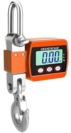 QUMOX Scala della gru digitale 500 kg/1100 libbre - scala sospesa con display LCD, funzione tara/hold, unità multiple (kg/lb/n) - scala di ganci industriali per magazzino