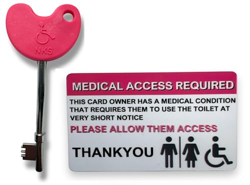 Pink NKS Key for Disabled UK Toilets, Opens Over 10,000 Disabled Toilets with Pink Medical Access Required Toilet Card