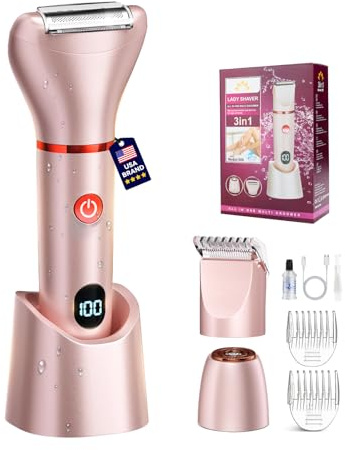LOZLTX Afeitadora íntima para mujeres Pro【IPX7 resistente al agua en 3 segundos Limpieza higiénica】【0 irritación-dolor depilación】 recortadora de bikini para mujer, zona íntima, recortadora de bikini
