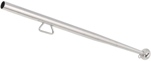 LUCKDANO Yacht-Flaggenmast aus Edelstahl, Verstellbarer 24-Zoll-Stangensatz für Boote, Rostfrei, 610 Mm Lang, Stabil für Marine-Wohnmobile, Geeignete Umgebungen (Großer Kugelkopf 25 mm / 1 Zoll)