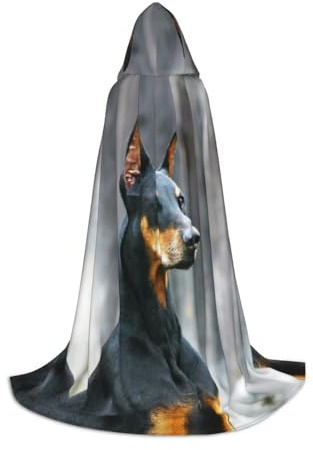 POCUK Doberman mantel med huva för tonåringar halloween cosplay jul maskeradkostymer