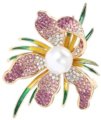 Spilla con orchidee Spilla da bavero con fiori sofisticati Gioielli da donna Perfetti per riunioni lavoro e feste Spilla elegante