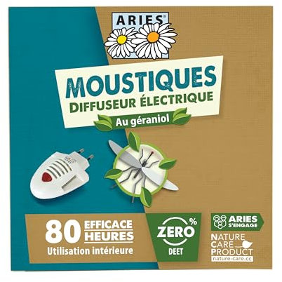 Aries Diffuseur électrique anti-moustiques + recharge 10 plaquettes 1UNITE