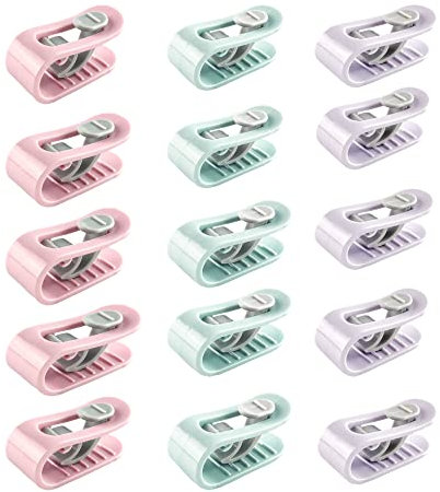 SYXLS 15 Piezas Clips para Funda Edredón, Pinzas de Edredón de Alta Elasticidad, Clips para Funda de Edredón Antideslizantes, Clip de Edredón Sin Aguja Seguro