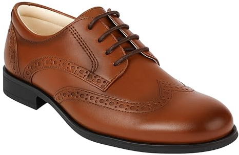 Chaussures habillées Brogue en Simili Cuir Verni pour garçons à Lacets Chaussures de Mariage Formelles Pageboy Taille 23