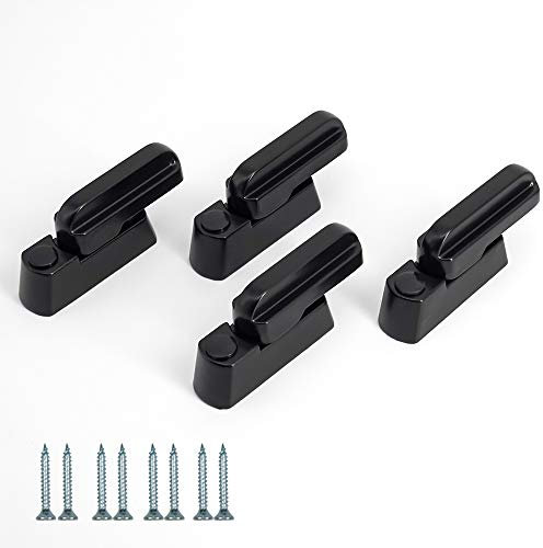 Sash Blocker Window Jammer Black Strong Zinc Cast Alloy Extra Security Locks for UPVC/PVC Door/Window Restrictor Lock Home Security (Black, 4pcs)
