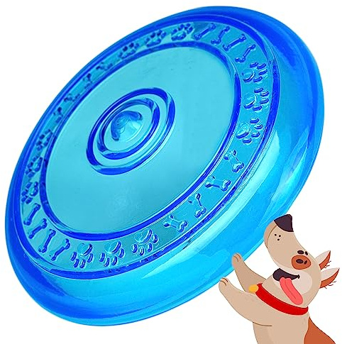 rotsnoot frisbee för hundar, mjuk och superstabil, flytbar, särskilt tand, mild, fri från skadliga ämnen (neon - blå)