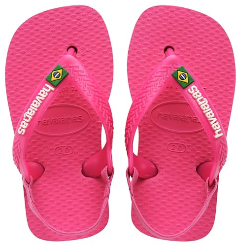 Havaianas Baby Brasil Logo II, Infradito Unisex - Bimbi 0-24, Rosa, 22 EU