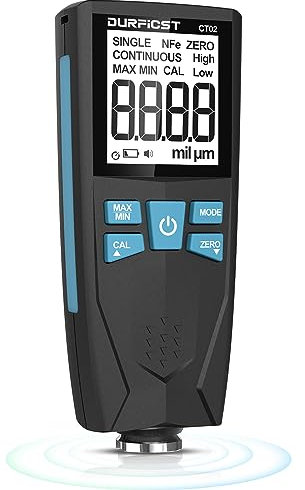 Lackmessgerät Auto, DURFICST Lackschichtdickenmessgerät für Autos, mit Automatischer Digitaler Kalibrierung und Datenhaltung, Lackdickenmessgerät für Auto, Fe/NFe Automatische Erkennung