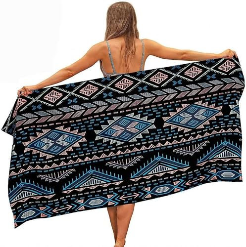 okoikfc 3D Strandtuch 90x180 cm Geometrie Badetuch Groß Geometrie Microfaser Handtücher Weich Schnell Trocknen Strandhandtuch Herren Frauen Badetücher, Strandtücher Strandlaken Handtuch A1887