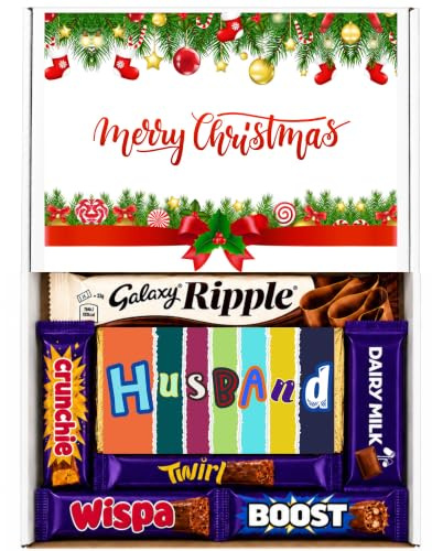 HUSBAND Christmas Chocolate Hamper | Christmas Hamper for Husband | For Him | Letterbox Friendly | Chocolate Lovers Gift Hamper