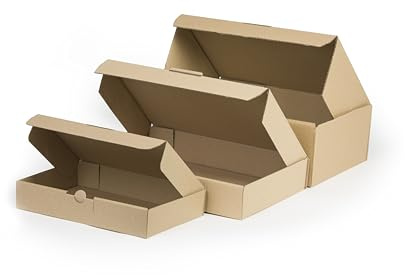 WePack 25 Stück Maxibriefkartons 450x300x50 mm Innenmaß Maxibrief Versand Post Faltschachtel 1-Wellig 400g Braun Postkarton Versandschachtel Paket Päckchen Versandkarton warensendung