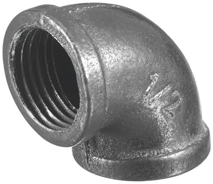 sourcing map 13/16(20mm) 90 Degree Malleable Iron Elbow Fitting, Threaded Pipes Fitting Brackets Nipples for Vintage Fixtures DIY Furniture Pipe Plumbing, 1Pcs