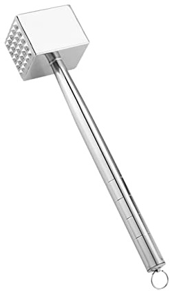 BRIGHTFUFU 1pezzi Batticarne Acciaio Inossidabile Martello per Ergonomico con Manico Antiscivolo Utensile da Cucina per Bistecche e Facile da Riporre e Utilizzare
