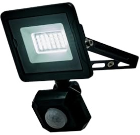 LITECRAFT Fergus Outdoor LED Floodlight in Black (10 Watt, PIR Motion Sensor)