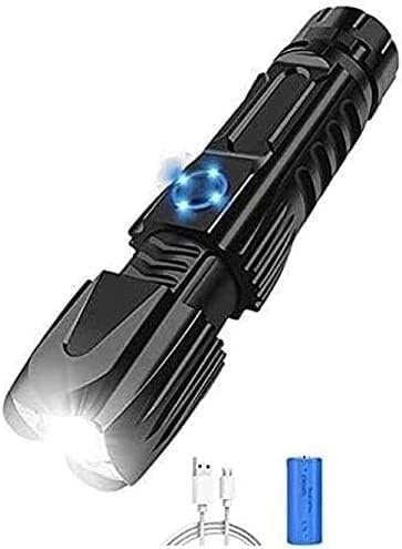 SHRGOMPIT La Torcia più Luminosa al Mondo, Torcia Ricaricabile, Torcia Tattica Impermeabile a LED Super Luminosa, 5300 Lumen elevati, 4 modalità di Illuminazione for Il Campeggio