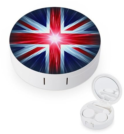 fkgvwo Contact Lens Case Flag Art Contact Lens Holder Box Container Soak Storage Kit