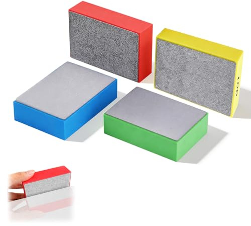 JIXLOUR - Cuña para lijar piedra pómez WC, 4 bloques de lijado de diamantes, almohadillas de pulido a mano para azulejos, cerámica, vidrio, piedra, granito, mármol (60 # 100 # 200 # 400 #) - Ideal